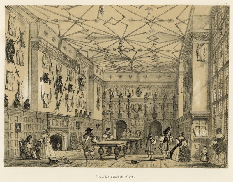 Hall, Littlecotes, Wilts af Joseph Nash