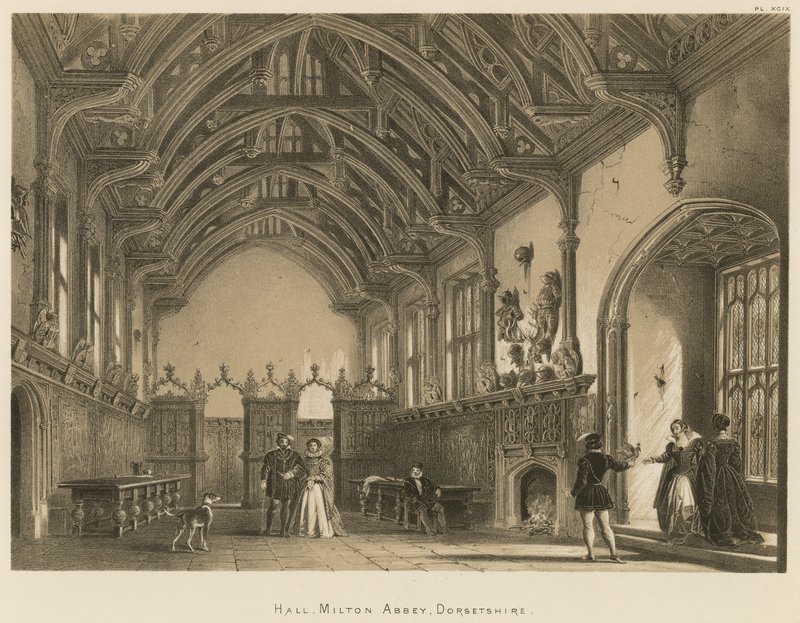 Hall, Milton Abbey, Dorsetshire af Joseph Nash