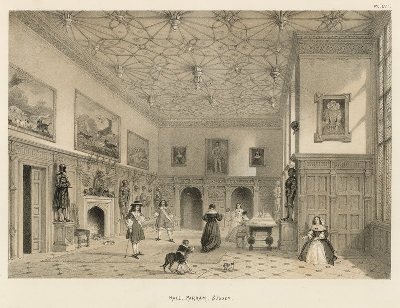 Hall, Parham, Sussex af Joseph Nash
