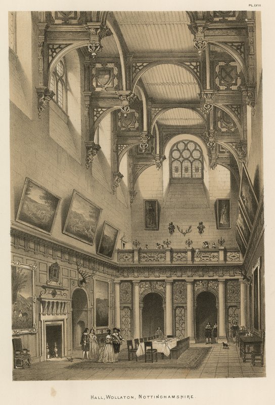 Hall, Wollaton, Nottinghamshire af Joseph Nash