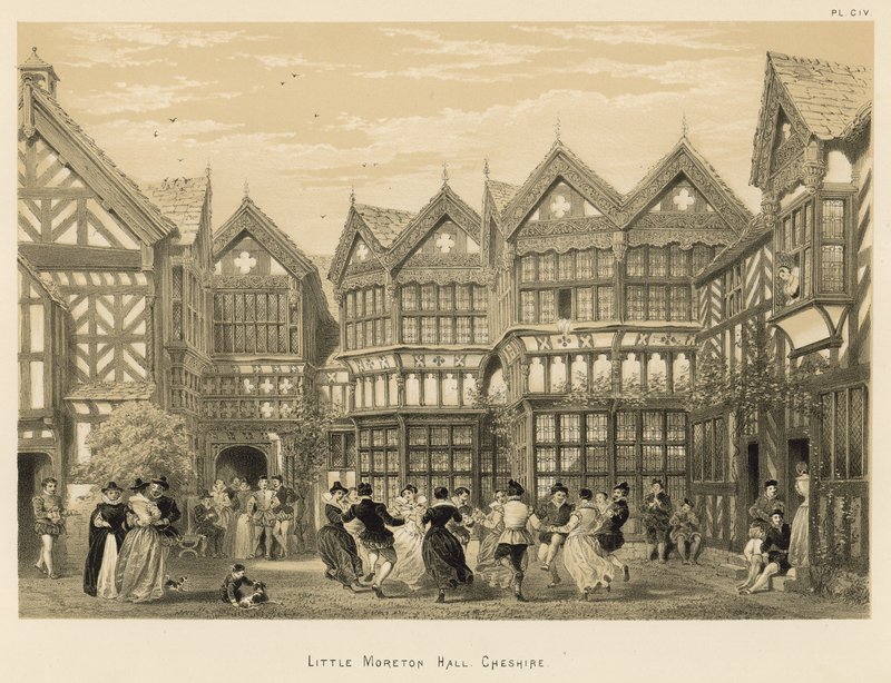 Little Moreton Hall, Cheshire af Joseph Nash