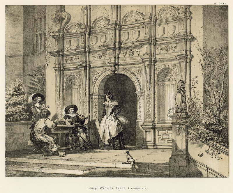 Porch, Wroxton Abbey, Oxfordshire af Joseph Nash