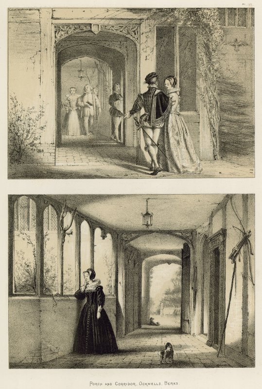 Porch and Corridor, Ockwells, Berks af Joseph Nash