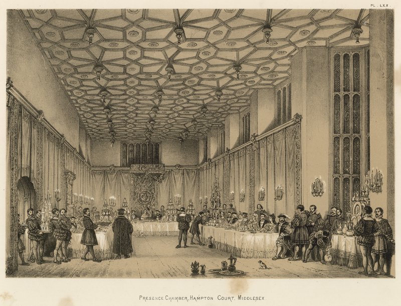 Tilstedeværelseskammer, Hampton Court, Middlesex af Joseph Nash