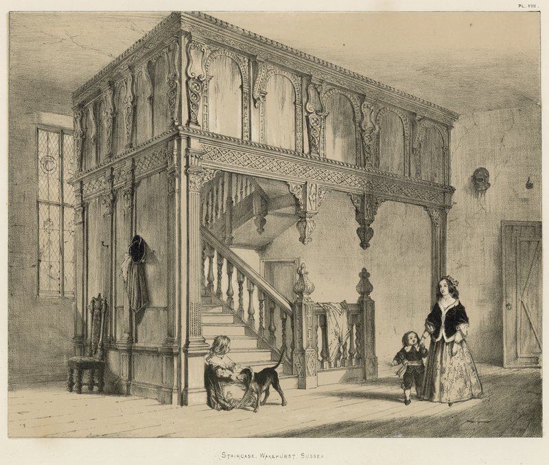 Trappe, Wakehurst, Sussex af Joseph Nash