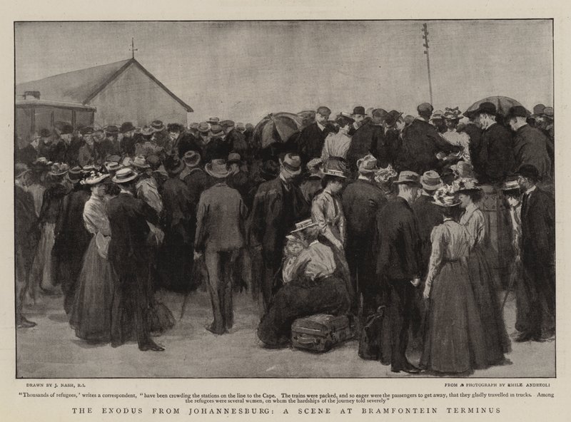 Udvandringen fra Johannesburg, en scene ved Braamfontein Terminus af Joseph Nash