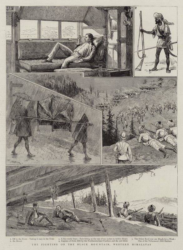 Kampene på det sorte bjerg i det vestlige Himalaya af Joseph Nash
