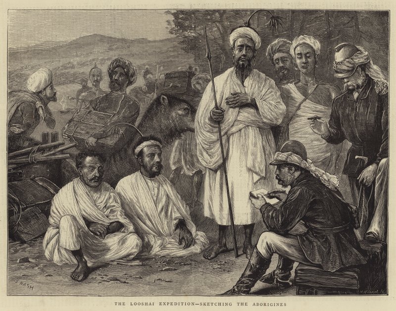 Looshai-ekspeditionen, der tegner aboriginerne af Joseph Nash