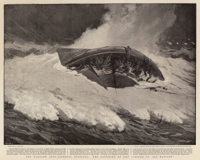Margate Surf-Lifeboat-katastrofen, kæntring af ven til alle nationer af Joseph Nash