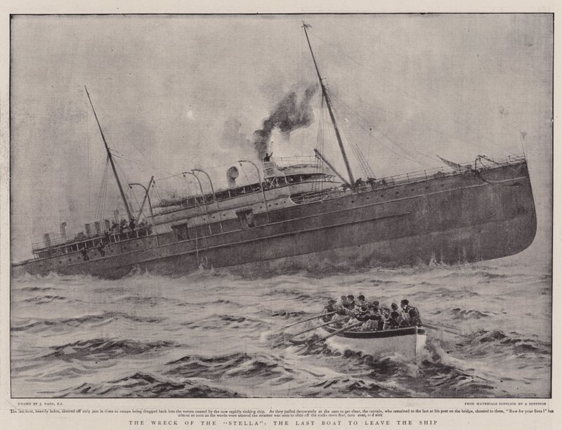 Stellaens vrag, den sidste båd, der forlader skibet af Joseph Nash