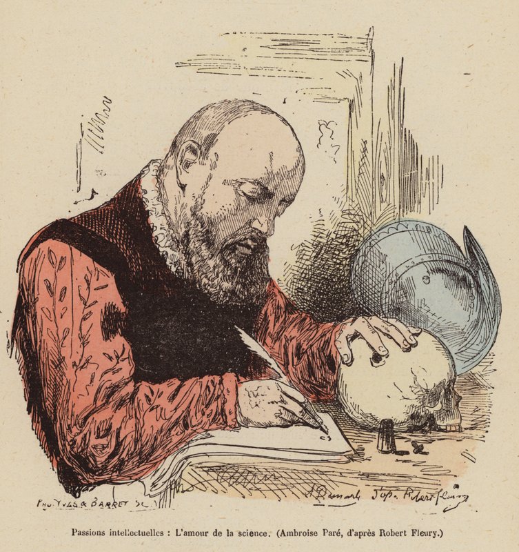 Kærlighed til videnskab (koloreret gravering) af Joseph Nicolas (after) Robert Fleury