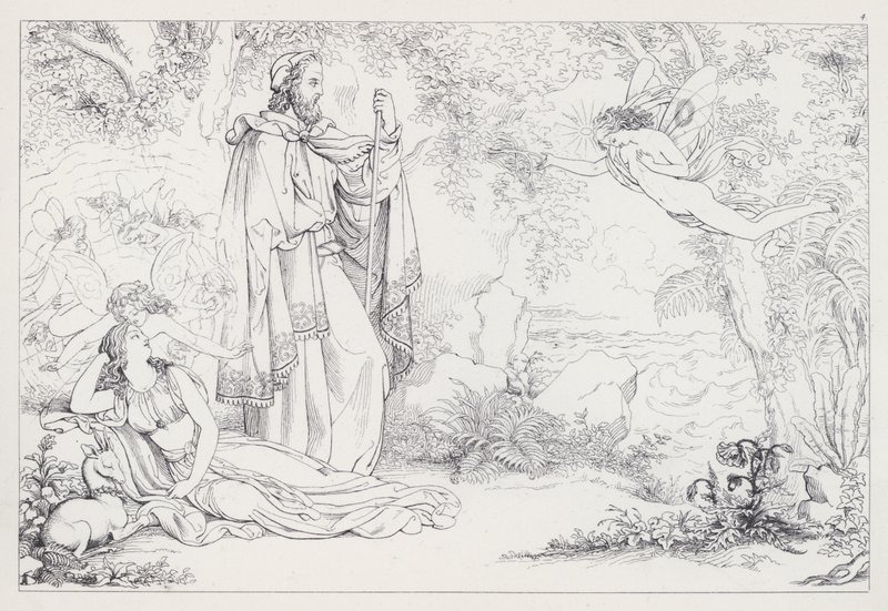 Shakespeares Stormen, 1. akt, scene 2 af Joseph Noel after Paton