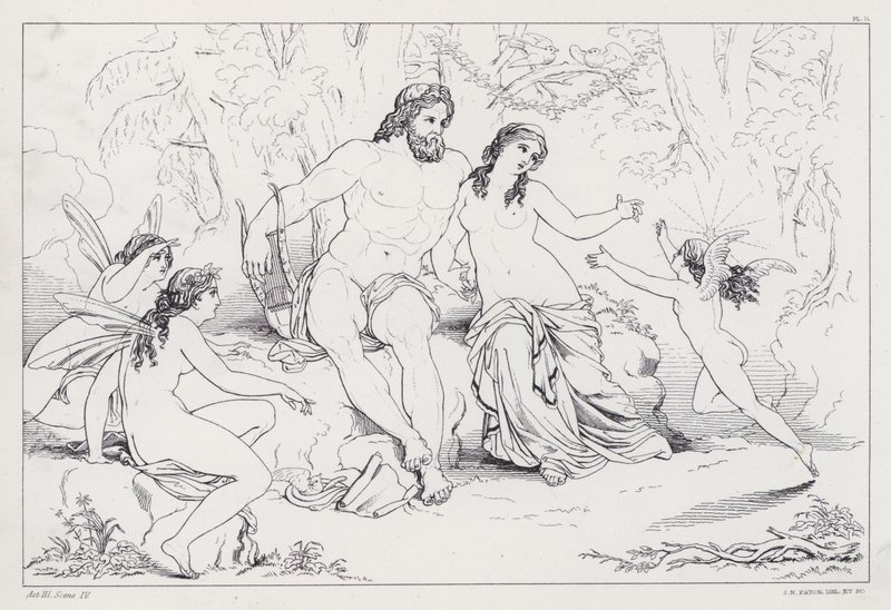 Shelleys Prometheus Ubundet, akt III, scene 4 af Joseph Noel after Paton