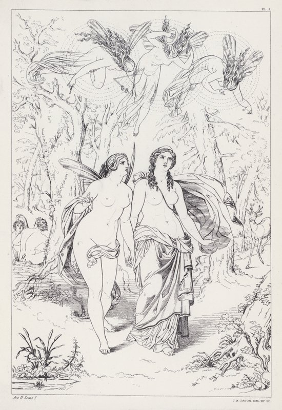 Shelleys Prometheus Ubundet, Akt II, Scene 1 af Joseph Noel after Paton