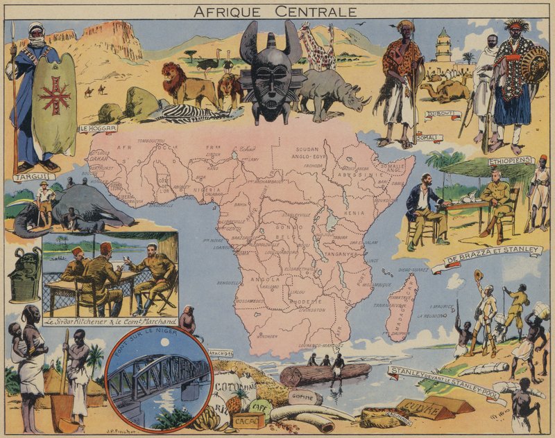 Centralafrika (farvelitografi) af Joseph Porphyre Pinchon