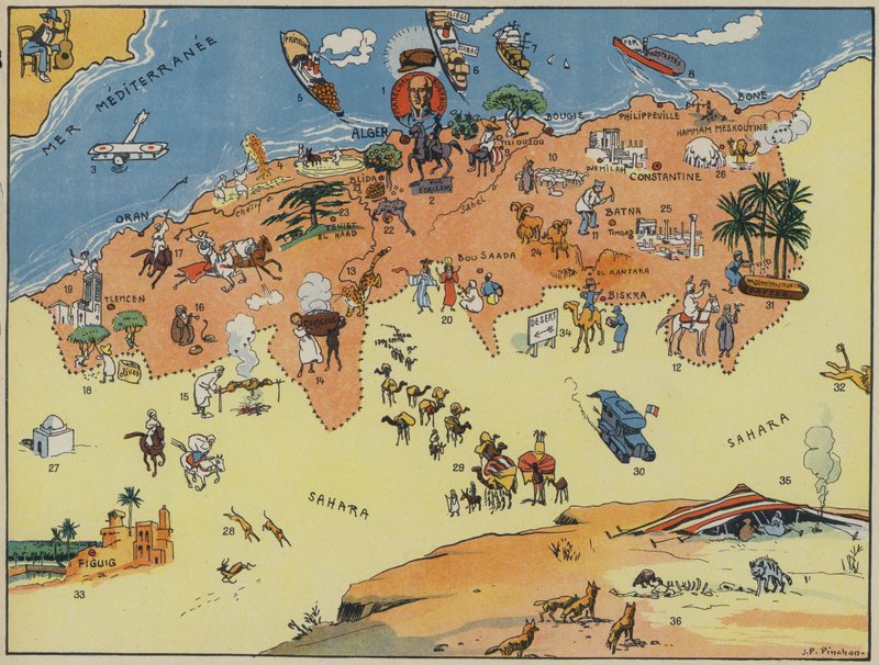 Algeriet (farvelitografi) af Joseph Porphyre Pinchon