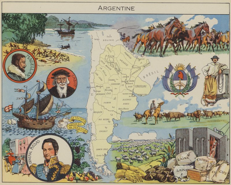 Argentina (farvelitografi) af Joseph Porphyre Pinchon