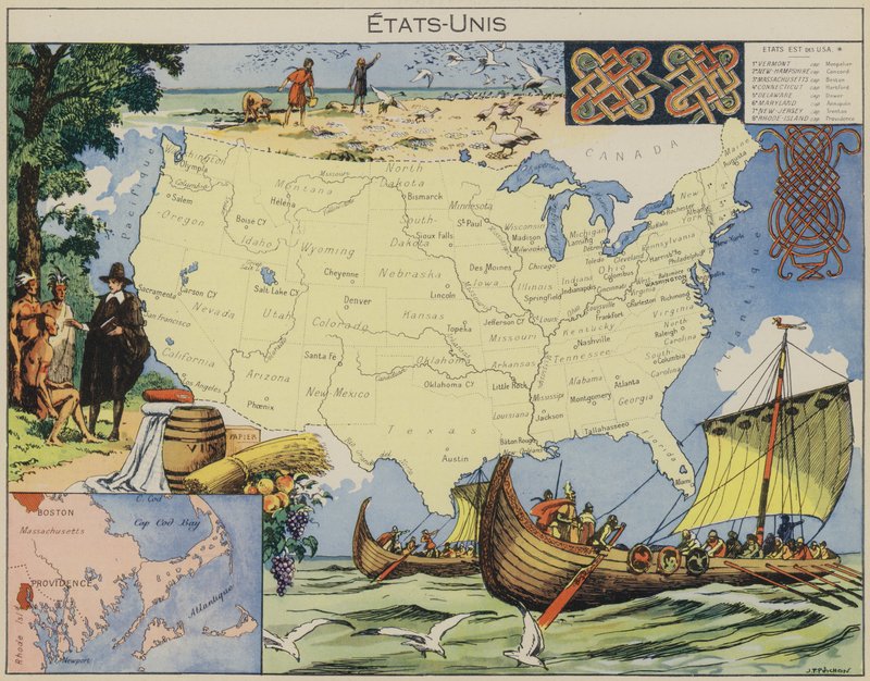 USA (farvelitografi) af Joseph Porphyre Pinchon