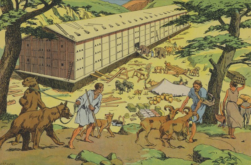 Noahs Ark (farvelitografi) af Joseph Porphyre Pinchon