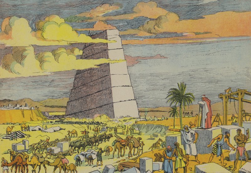 Babelstårnet (farvelitografi) af Joseph Porphyre Pinchon