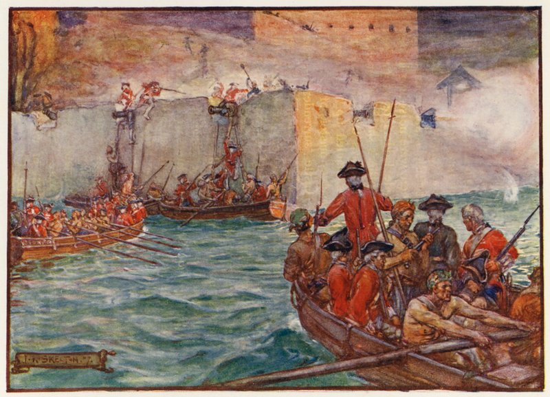 Admiral Edward Vernon i spidsen for et angreb under krigen om Jenkins