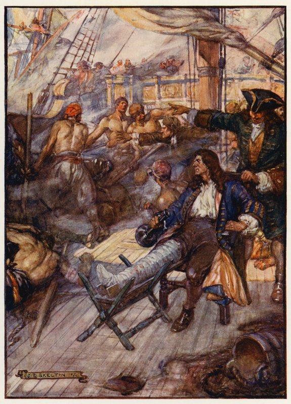 Admiral John Benbow såret i kamp mod franskmændene ud for Kap Santa Marta, Vestindien af Joseph Ratcliffe (after) Skelton