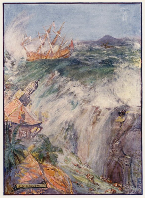 Ødelæggelse af Port Royal, Jamaica af Joseph Ratcliffe (after) Skelton