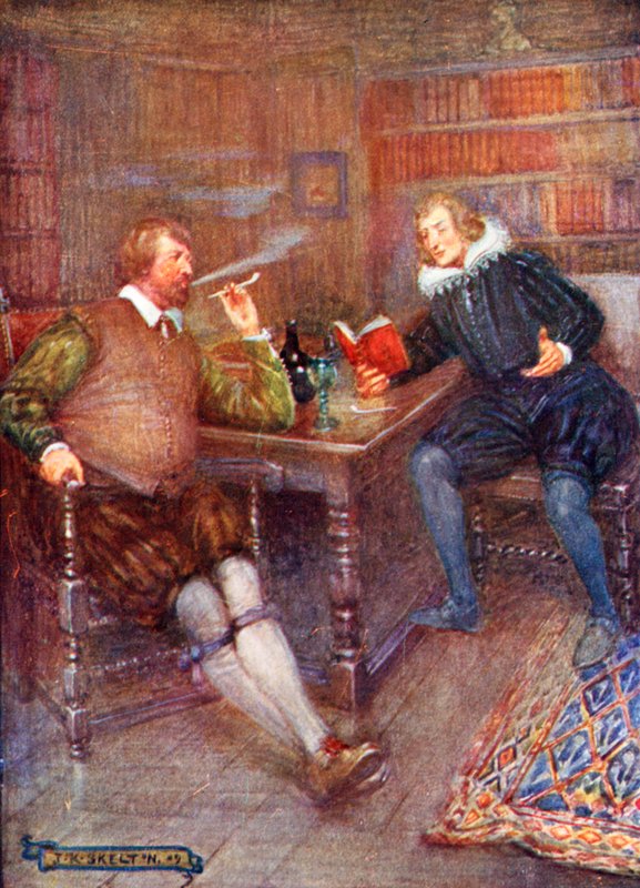 Ben Jonson (til venstre) i samtale med William Drummond af Joseph Ratcliffe Skelton