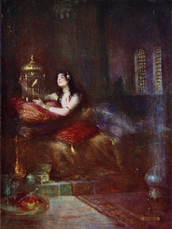 Sultanaen og hendes kanariefugle af Joseph Ratcliffe Skelton