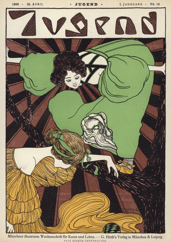 Forsideillustration til magasinet Jugend af Joseph Rudolf Witzel