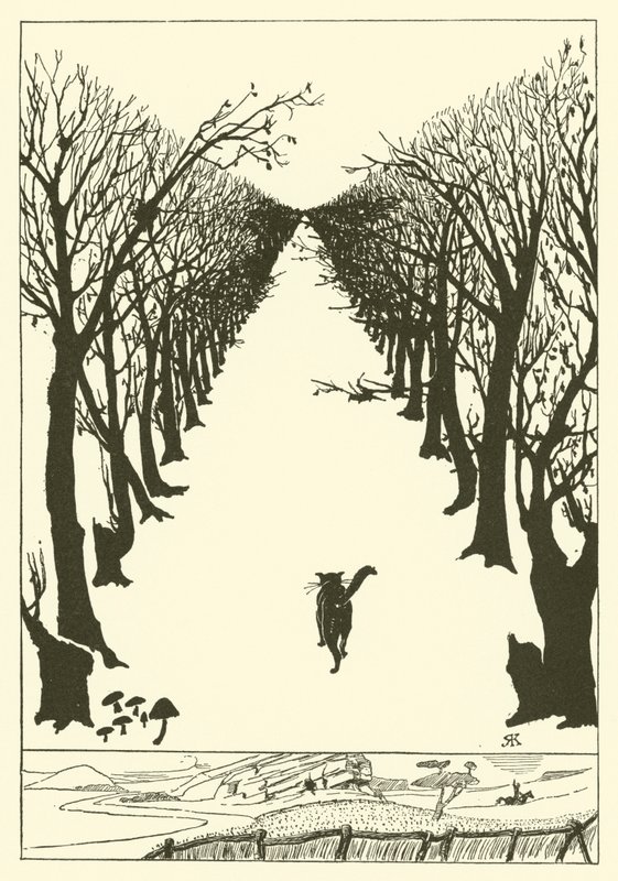 Katten der gik for sig selv (gravering) af Joseph Rudyard (after) Kipling