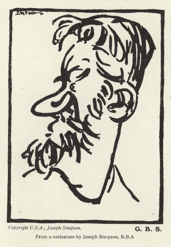 Karikatur af George Bernard Shaw af Joseph Simpson