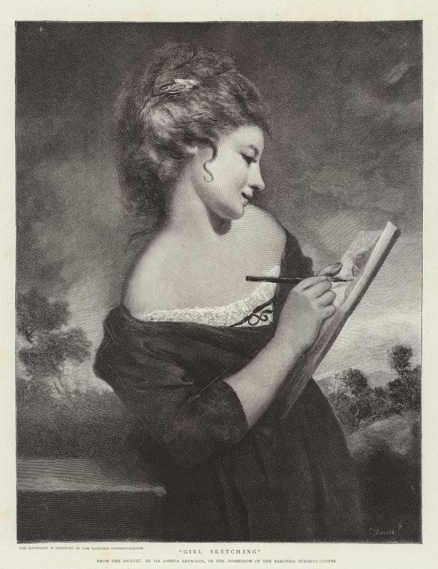 Pigen skitserer af Joshua Reynolds