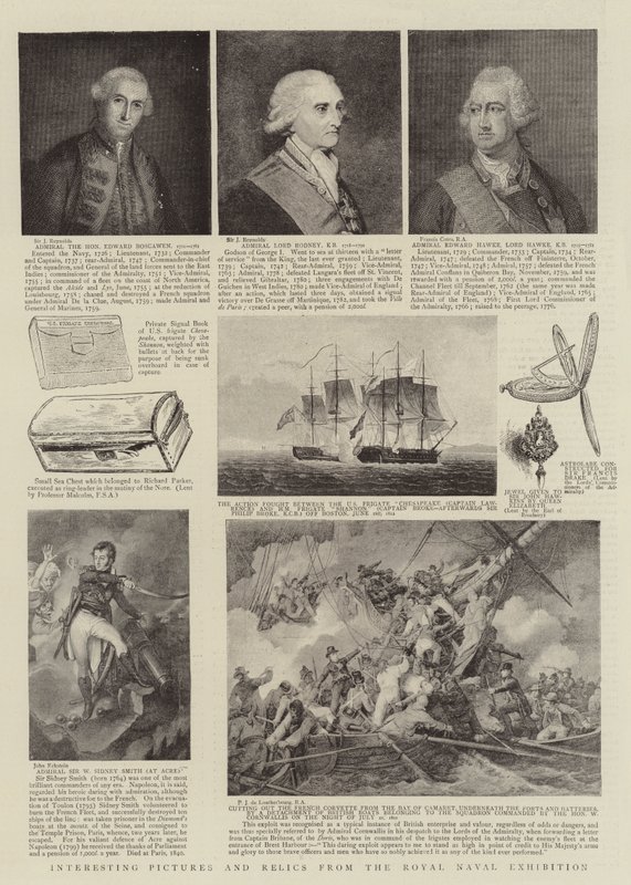 Interessante billeder og relikvier fra Royal Naval Exhibition af Joshua Reynolds