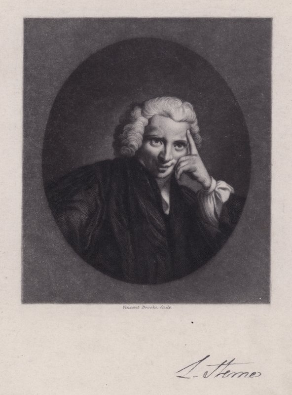 Laurence Sterne, irsk forfatter og præst, forfatter til Tristram Shandy (gravering) af Joshua (after) Reynolds