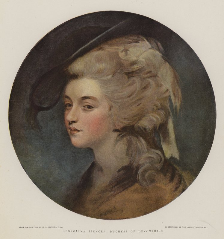 Georgiana Spencer, hertuginde af Devonshire (chromolitho) af Joshua Reynolds