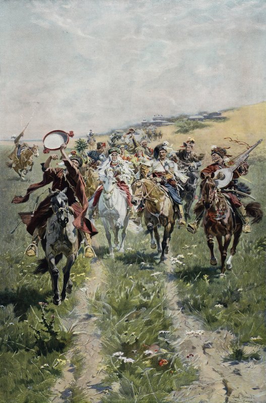 Brudeoptog for ukrainsk kosak af Jozef Brandt