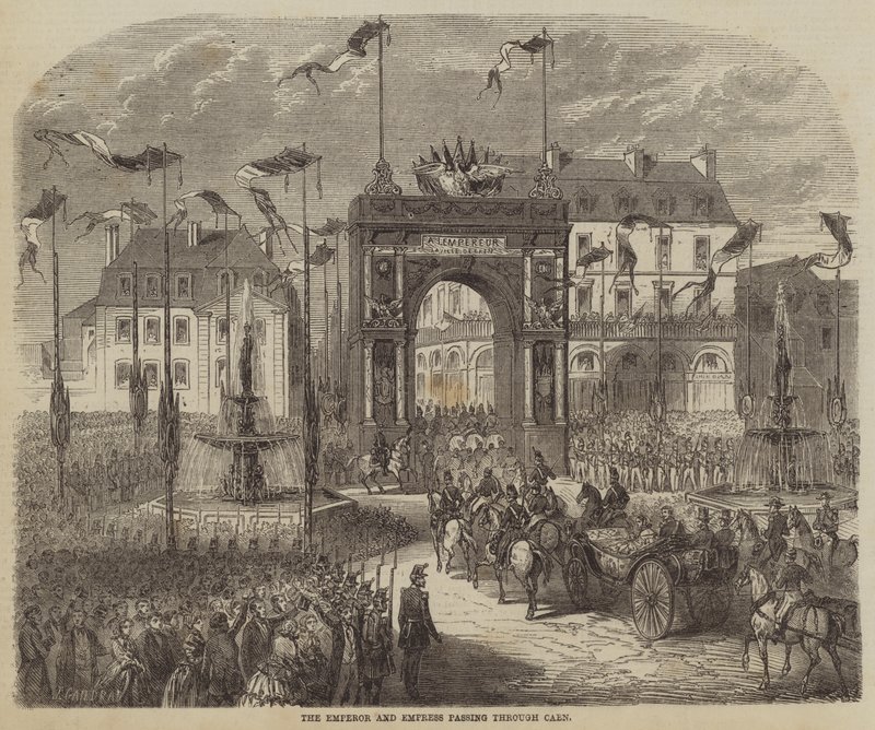 Kejseren og kejserinden passerer gennem Caen af Jules Gaildrau