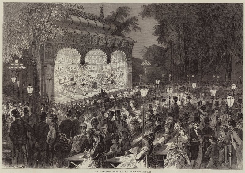 Et friluftsteater i Paris af Jules Pelcoq