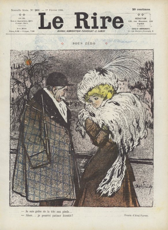 Under nul. Illustration til Le Rire af Jules Abel Faivre