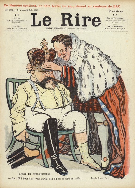 Kroning af kong Edward VII, illustration til Le Rire af Jules Abel Faivre