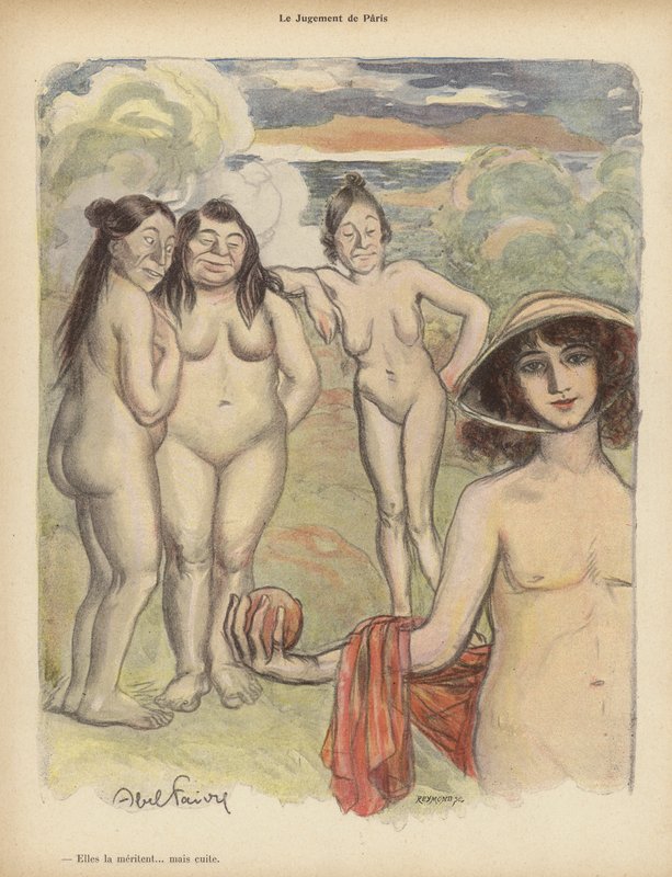 Judgment of Paris (farve litho) af Jules Abel Faivre