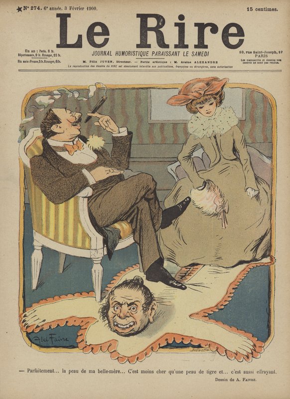 Hud af Svigermor, Illustration til Le Rire af Jules Abel Faivre