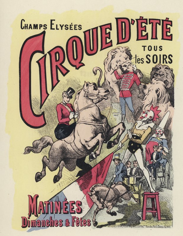 Cirkusplakat (farve litho) af Jules Arsene (after) Garnier