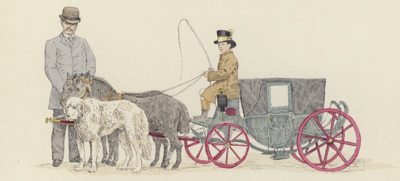 Dværgevogn (farve litho) af Jules Arsene (after) Garnier