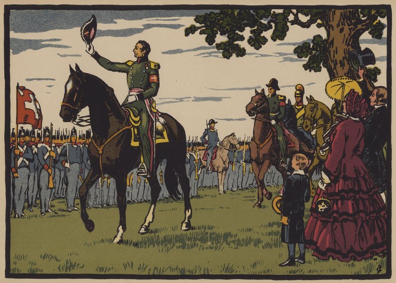 Guillaume Henri Dufour, schweizisk general og ingeniør (farve litho) af Jules Courvoisier
