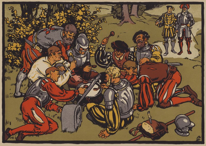 Reformationskrisen i Schweiz (farve litho) af Jules Courvoisier