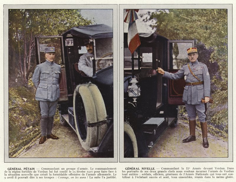 General Petain, General Nivelle af Jules Gervais Courtellemont
