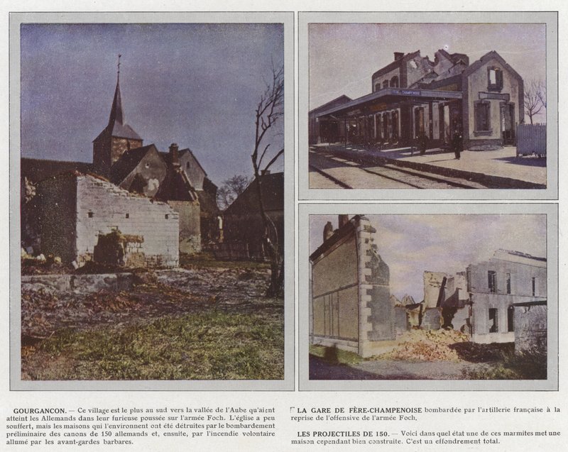 Gourgancon, La Gare de Fere-Champenoise, Les Projectiles de 150 af Jules Gervais Courtellemont