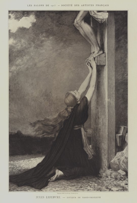 Douleur de Marie-Madeleine (Maria Magdalenes sorg) (litho) af Jules Joseph (after) Lefebvre